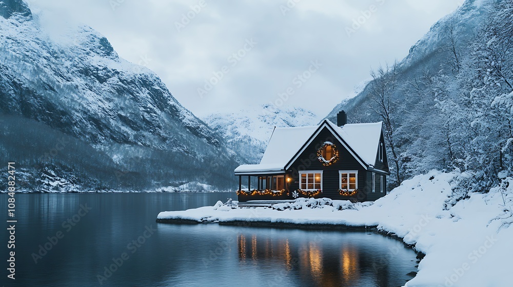 Fototapeta premium Mountain village in winter