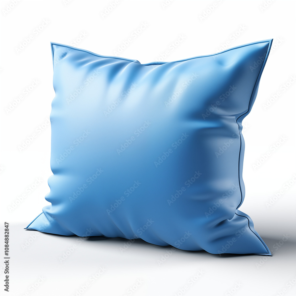Light Blue Square Pillow Mockup Soft Fabric Home Decor Isolated Light Blue Square Pillow Mockup Soft Fabric Home Decor Isolated