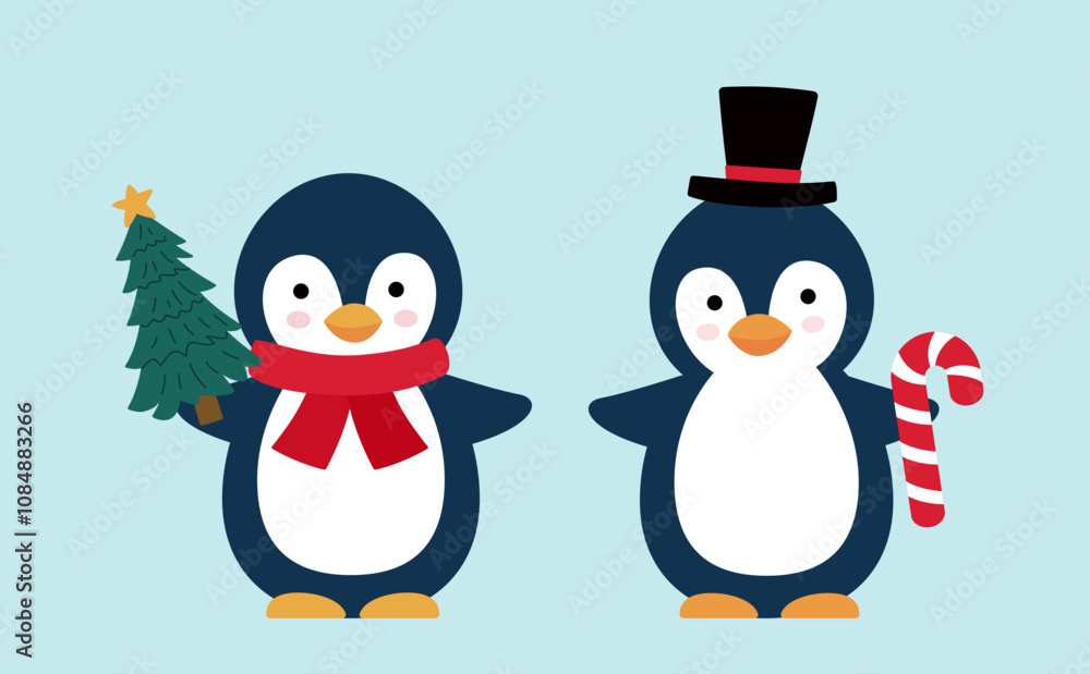 Set of cute Christmas penguins vector illustration.
flat style christmas penguin element. Set of cute Christmas penguins vector illustration.
flat style christmas penguin element.