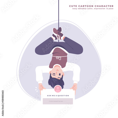 question ask concept cute cartoon illustration