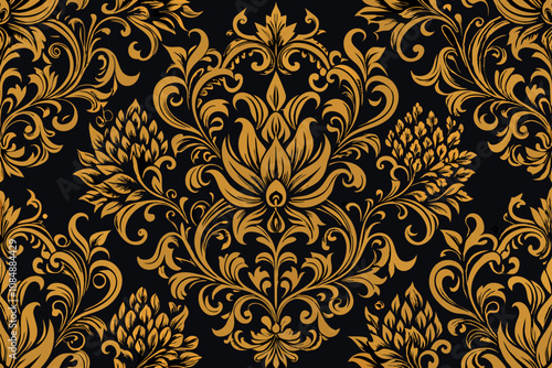 Floral pattern. Vintage wallpaper in the Baroque style