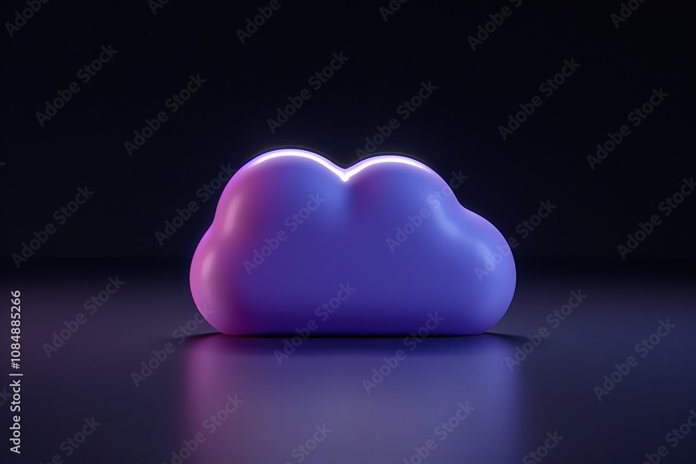 A purple cloud with a pink center A purple cloud with a pink center