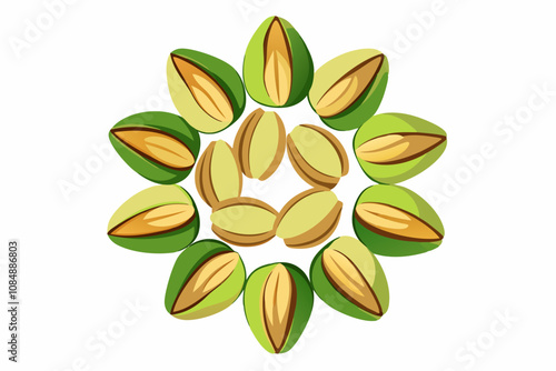 Beautiful Pistachios in solid background