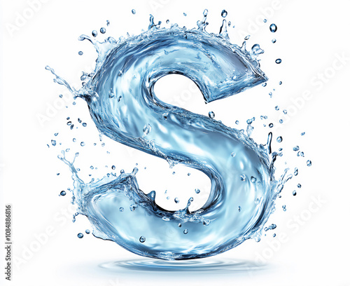 The letter S is made out of water