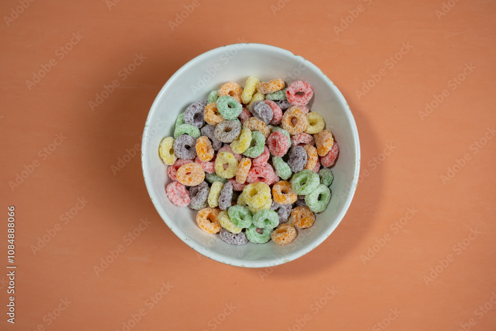 Bowl of colorful cereal Bowl of colorful cereal