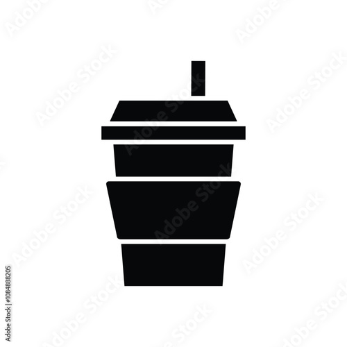 icons set of disposable paper or plastic cups. drink coffee or tea cup vector symbol. hot or cold drink mug/cup sign.