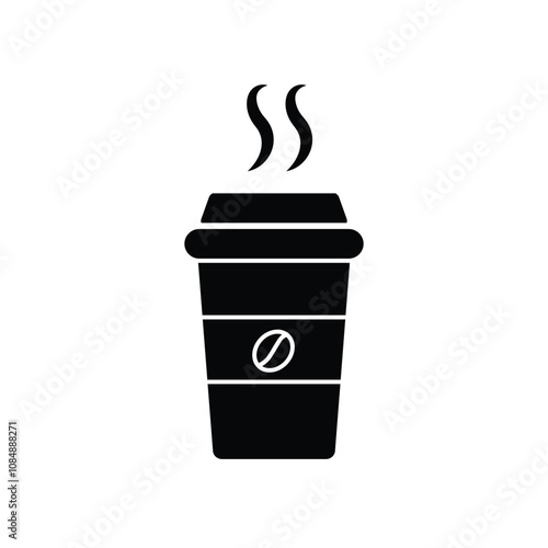 icons set of disposable paper or plastic cups. drink coffee or tea cup vector symbol. hot or cold drink mug/cup sign.