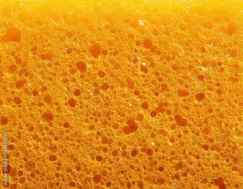 yellow kitchen sponge scrubbing pad porous texture macro close-up background