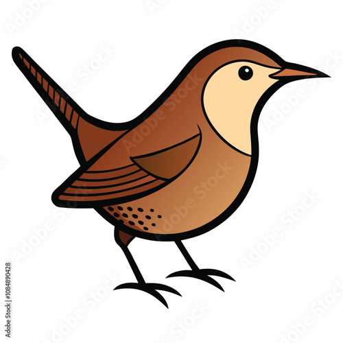 Solid color House House wren animal vector design