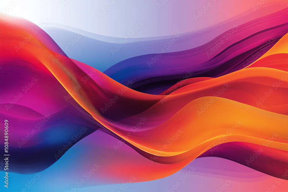 Vibrant Abstract Waves with Glowing Neon Lights in Purple, Pink, and Blue, Flowing Fluid Motion in Digital Art Vibrant Abstract Waves with Glowing Neon Lights in Purple, Pink, and Blue, Flowing Fluid Motion in Digital Art