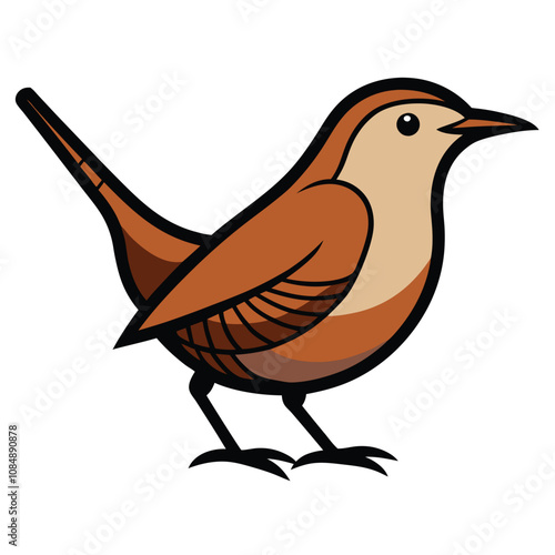 Solid color House House wren animal vector design