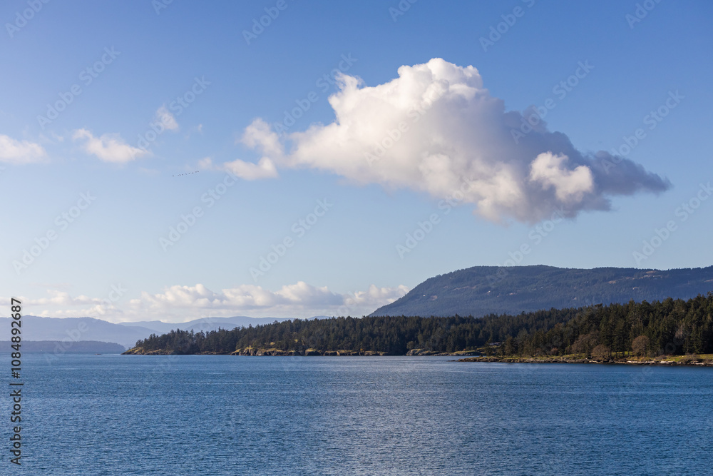 Serene Coastal View of Gulf Islands in British Columbia, Canada Serene Coastal View of Gulf Islands in British Columbia, Canada