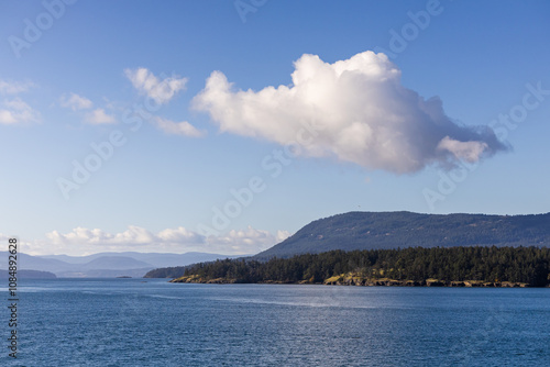 Serene Ocean View of Gulf Islands in British Columbia, Canada