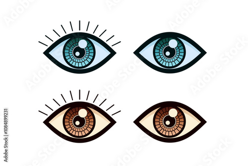 eye icon eye symbol eye logo flat colorful vector 