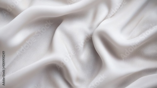 Soft and Elegant White Fabric Texture with Subtle Pleats Perfect for Backgrounds, Textiles, and Fashion Design Projects in a Minimalist Aesthetic