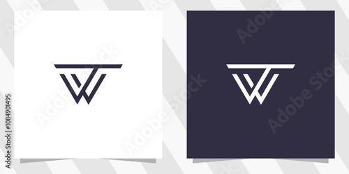 letter wt tw logo design vector