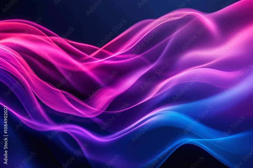 Fototapeta premium Colorful Light Trails with Glowing Neon Waves and Vibrant Energy Flow