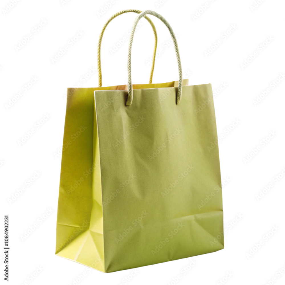 paper shopping bag with twisted handles isolated on transparent background paper shopping bag with twisted handles isolated on transparent background