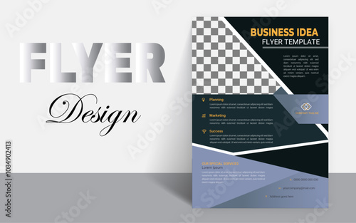 Business agency flyer template design. Corporate, marketing, business proposal, promotion, advertise, publication, cover page. new digital marketing poster