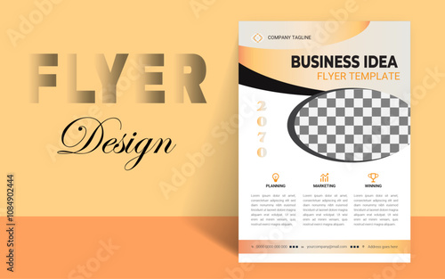 Business agency flyer template design. Corporate, marketing, business proposal, promotion, advertise, publication, cover page. new digital marketing poster