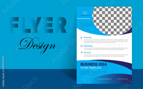 Business agency flyer template design. Corporate, marketing, business proposal, promotion, advertise, publication, cover page. new digital marketing poster