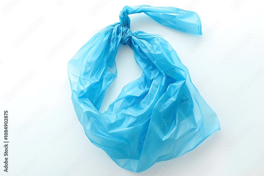 Fototapeta premium Blue plastic bag isolated on white background.