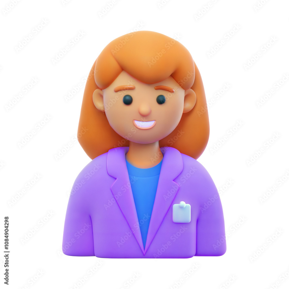Girl Student in Laboratory Coat 3D Icon
Girl Student in Laboratory Coat 3D Icon