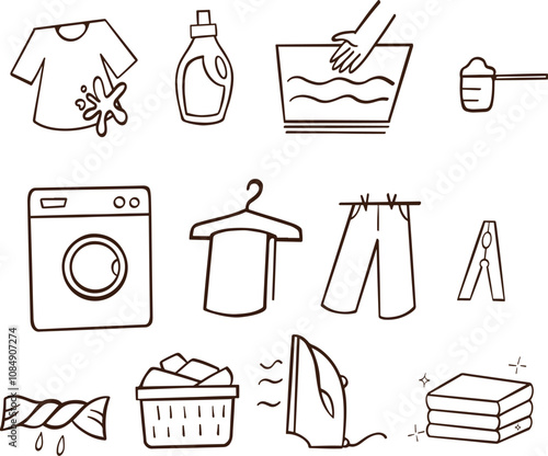 Cleaning And Laundry collection Icons vector