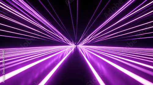 3D futuristic retro grid purple neon light technology digital grid abstract background copy space. pattern with rays lines and dots club bar disco geometric cyberpunk electronic data wallpaper photo