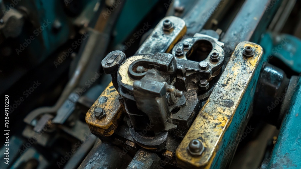 Close-Up of Railway Switch Mechanism in Operation Close-Up of Railway Switch Mechanism in Operation
