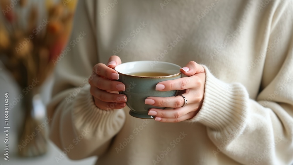 A person cradles a warm cup of coffee with both hands in a cozy interior space. The soft sweater and gentle lighting create a serene atmosphere, perfect for enjoying a peaceful morning moment. A person cradles a warm cup of coffee with both hands in a cozy interior space. The soft sweater and gentle lighting create a serene atmosphere, perfect for enjoying a peaceful morning moment.