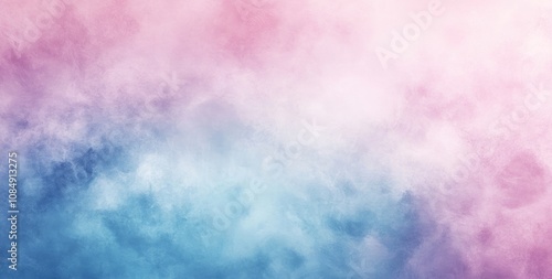 Abstract Gradient Background with Soft Pastel Colors of Pink, Blue, Purple, and Grey, Grainy Texture Overlay