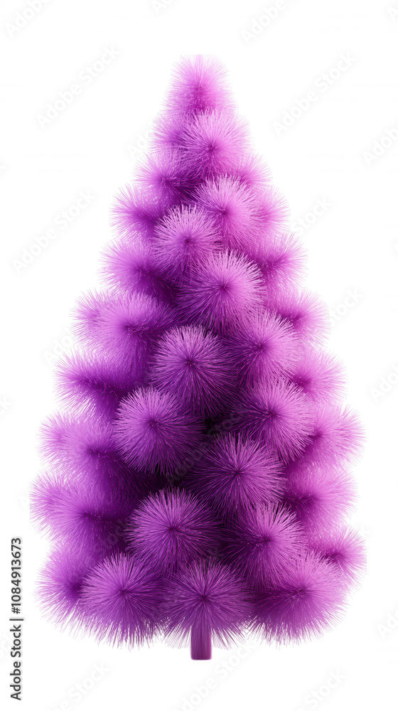 Surreal Christmas Duo: Vibrant Purple Tree against Abstract Pink Smoke Surreal Christmas Duo: Vibrant Purple Tree against Abstract Pink Smoke