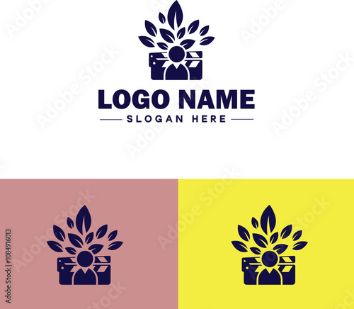 Film production icon Movie making Filmmaking Film industry flat logo sign symbol editable vector