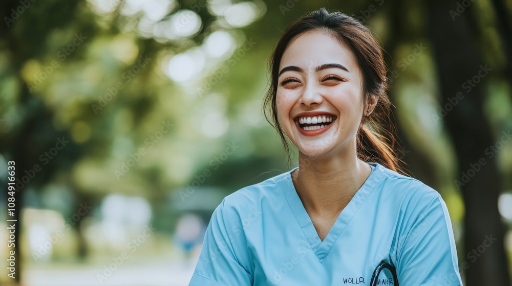 Joyful Nurse Participating in Charity Event Run Joyful Nurse Participating in Charity Event Run