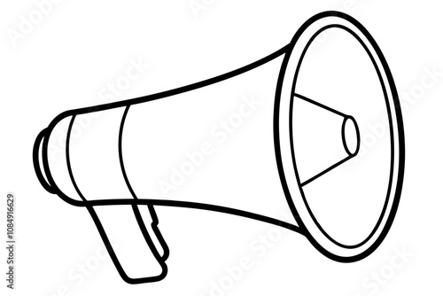 megaphone sillouette isolated white background