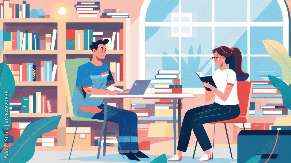 Illustrate the importance of education with a teacher mentoring a student in a classroom filled with books and educational tools, Education mentorship scene, Academic style Illustrate the importance of education with a teacher mentoring a student in a classroom filled with books and educational tools, Education mentorship scene, Academic style