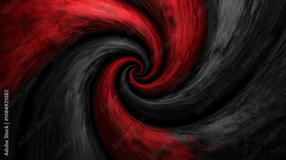 Swirling black and red vortex patterns create dynamic and captivating visual. interplay of colors evokes sense of movement and energy, drawing viewer in Swirling black and red vortex patterns create dynamic and captivating visual. interplay of colors evokes sense of movement and energy, drawing viewer in