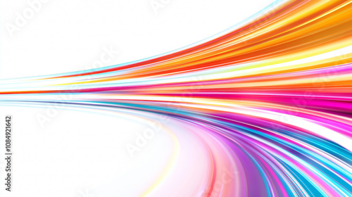 3D dynamic abstract neon light streak trail technology virtual reality background. cyberpunk futuristic fashion vibrant line modern colorful rainbow glow glossy striking wallpaper