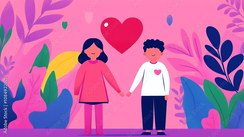 Loving Couple Embracing with Heart Symbol for Charitable Donation Drive Loving Couple Embracing with Heart Symbol for Charitable Donation Drive