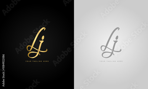  initial letter lj,luxury gold collors photo