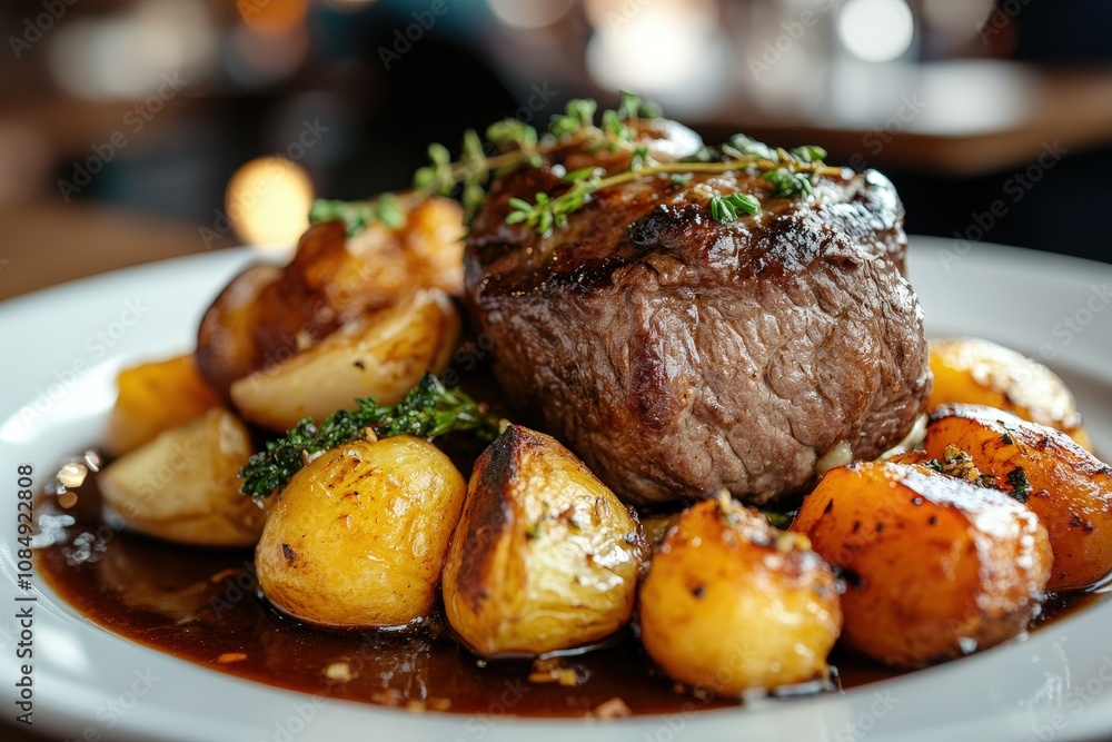 Juicy Roast Beef with Roasted Potatoes and Gravy: A Sunday Delight! Juicy Roast Beef with Roasted Potatoes and Gravy: A Sunday Delight!