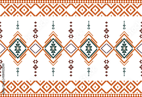 abstract Traditional geometric ethnic fabric pattern ornate elements with ethnic patterns design for textiles, rugs, clothing, sarong, scarf, batik, wrap, embroidery, print, curtain, carpet