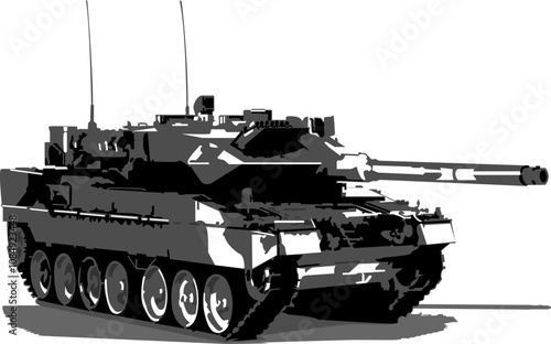 Tank isolated on white background.Tanks are military vehicles used for national defense.