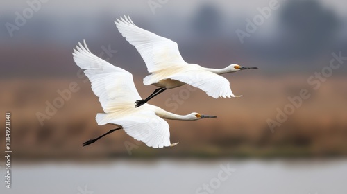 Environmental Pollution Soaring white birds in flight Coastal , Hazards photo