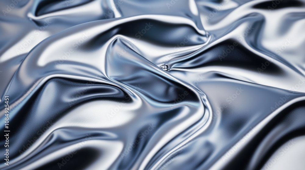 Elegant blue satin fabric with soft folds and reflections Elegant blue satin fabric with soft folds and reflections