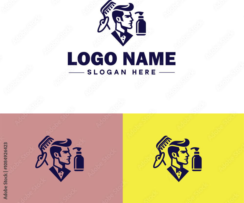 Men's grooming icon Male grooming Barbershop Men's salon flat logo sign symbol editable vector Men's grooming icon Male grooming Barbershop Men's salon flat logo sign symbol editable vector