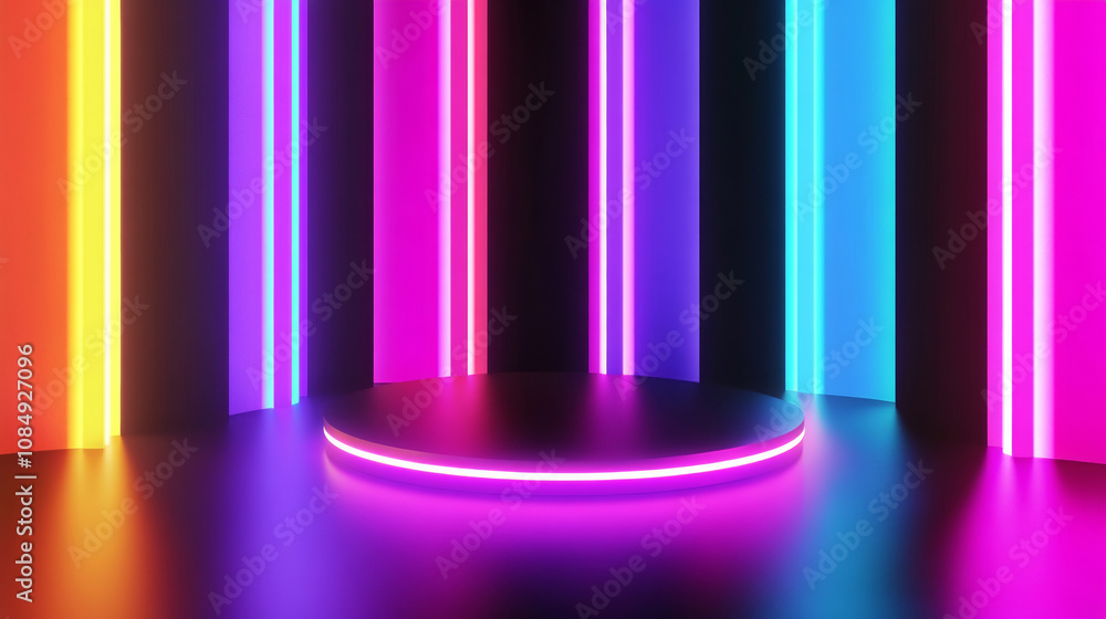 3D abstract neon light technology virtual reality background. cyberpunk futuristic luxury fashion sci-fi line and shape curve geometric colorful rainbow glow glossy 80s retro vibe wallpaper 3D abstract neon light technology virtual reality background. cyberpunk futuristic luxury fashion sci-fi line and shape curve geometric colorful rainbow glow glossy 80s retro vibe wallpaper