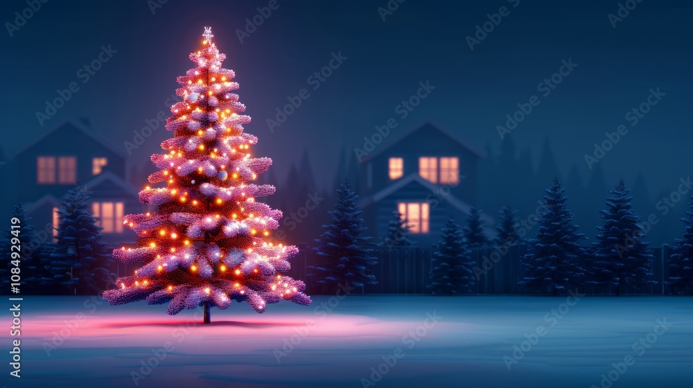 Fototapeta premium Snowy Christmas Eve Night
