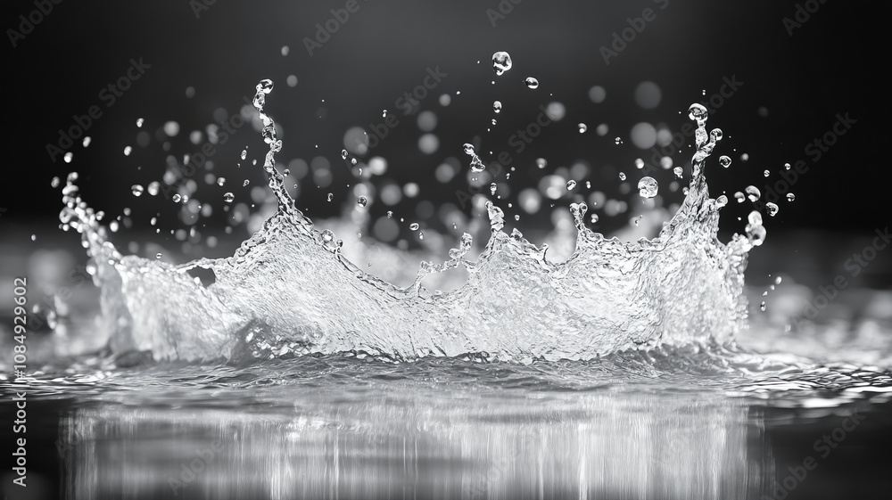 Liquid monochrome splashes water Liquid monochrome splashes water
